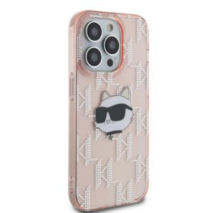 Karl Lagerfeld KLHCP13XHKLPCHP Apple iPhone 13 Pro Max 6.7" rožinės spalvos kietas dėklas IML Choupette Head & Monog - Image 4