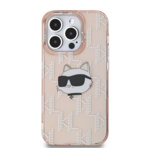Karl Lagerfeld KLHCP14LHKLPCHP Apple iPhone 14 Pro 6.1" rožinės spalvos kietas dėklas IML Choupette Head & Monogram - Image 3