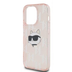 Karl Lagerfeld KLHCP14LHKLPCHP Apple iPhone 14 Pro 6.1" rožinės spalvos kietas dėklas IML Choupette Head & Monogram - Image 6