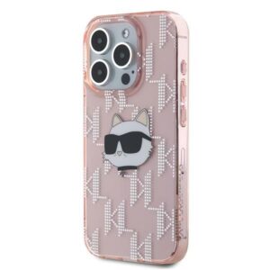 Karl Lagerfeld KLHCP15XHKLPCHP Apple iPhone 15 Pro Max 6.7" rožinės spalvos kietas dėklas IML Choupette Head & Monog - Image 2