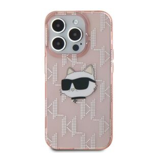Karl Lagerfeld KLHCP15XHKLPCHP Apple iPhone 15 Pro Max 6.7" rožinės spalvos kietas dėklas IML Choupette Head & Monog - Image 3