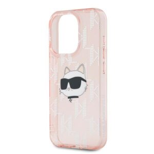 Karl Lagerfeld KLHCP15XHKLPCHP Apple iPhone 15 Pro Max 6.7" rožinės spalvos kietas dėklas IML Choupette Head & Monog - Image 6