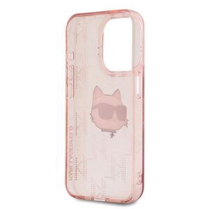 Karl Lagerfeld KLHCP15XHKLPCHP Apple iPhone 15 Pro Max 6.7" rožinės spalvos kietas dėklas IML Choupette Head & Monog - Image 7
