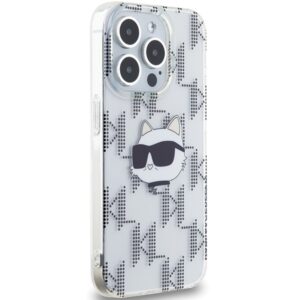 Karl Lagerfeld KLHCP15LHKLPCHT Apple iPhone 15 Pro 6.1" skaidrus kietas dėklas IML Choupette Head & Monogram - Image 4
