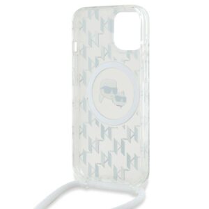 Karl Lagerfeld KLHMP15SHCKCKLCT Apple iPhone 15 /14 / 13 6.1" skaidrus kietas dėklas IML Crossbody Monogram - Image 6