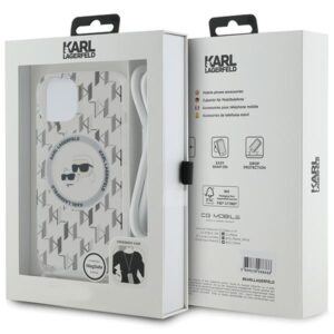 Karl Lagerfeld KLHMP15SHCKCKLCT Apple iPhone 15 /14 / 13 6.1" skaidrus kietas dėklas IML Crossbody Monogram - Image 7