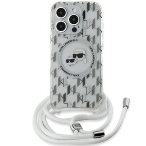 Karl Lagerfeld KLHMP15XHCKCKLCT Apple iPhone15 Pro Max 6.7" skaidrus kietas dėklas IML Crossbody Monogram Ka - Image 1