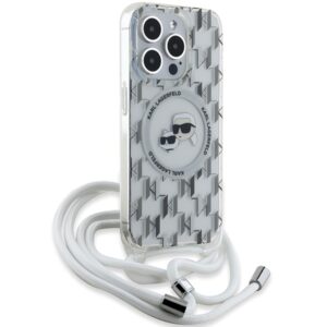 Karl Lagerfeld KLHMP15XHCKCKLCT Apple iPhone15 Pro Max 6.7" skaidrus kietas dėklas IML Crossbody Monogram Ka - Image 2
