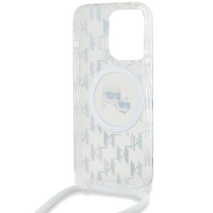 Karl Lagerfeld KLHMP15XHCKCKLCT Apple iPhone15 Pro Max 6.7" skaidrus kietas dėklas IML Crossbody Monogram Ka - Image 5