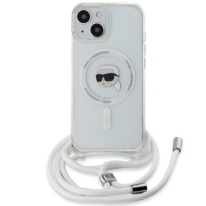 Karl Lagerfeld KLHMP15SHCKHNT Apple iPhone 15 /14 / 13 6.1" kietas dėklas skaidrus Crossbody IML Karl Head M - Image 2