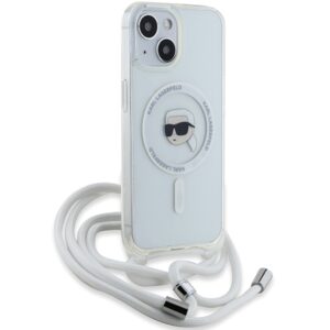 Karl Lagerfeld KLHMP15SHCKHNT Apple iPhone 15 /14 / 13 6.1" kietas dėklas skaidrus Crossbody IML Karl Head M - Image 3