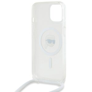 Karl Lagerfeld KLHMP15SHCKHNT Apple iPhone 15 /14 / 13 6.1" kietas dėklas skaidrus Crossbody IML Karl Head M - Image 6