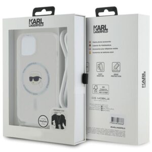 Karl Lagerfeld KLHMP15SHCKHNT Apple iPhone 15 /14 / 13 6.1" kietas dėklas skaidrus Crossbody IML Karl Head M - Image 7