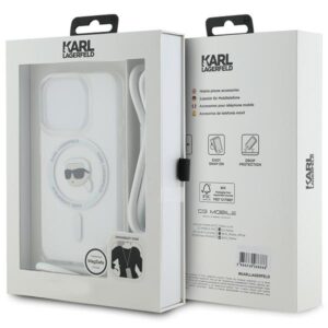 Karl Lagerfeld KLHMP15LHCKHNT Apple iPhone15 Pro 6.1" kietas dėklas skaidrus Crossbody IML Karl Head Magsafe - Image 7