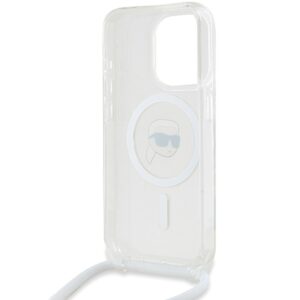Karl Lagerfeld KLHMP15XHCKHNT Apple iPhone15 Pro Max 6.7" kietas dėklas skaidrus Crossbody IML Karl Head Mag - Image 6