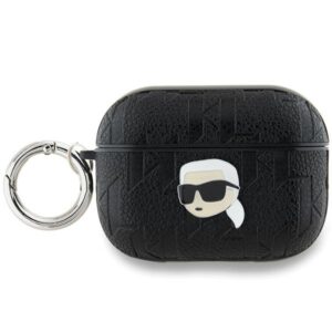 Karl Lagerfeld KLAP2PGKIPK AirPods Pr o2 (2022/2023) dėklas juodos spalvos Monogram Karl Head
