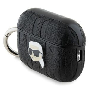 Karl Lagerfeld KLAP2PGKIPK AirPods Pr o2 (2022/2023) dėklas juodos spalvos Monogram Karl Head - Image 3