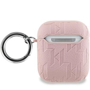 Karl Lagerfeld KLA2PGCHPP AirPods 1/2 dėklas rožinės spalvos Monogram Choupette Head - Image 2