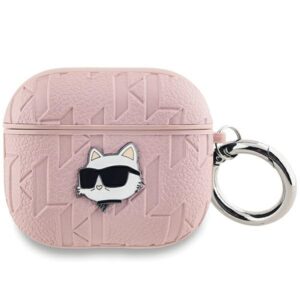 Karl Lagerfeld KLA3PGCHPP AirPods 3 dėklas rožinės spalvos Monogram Choupette Head