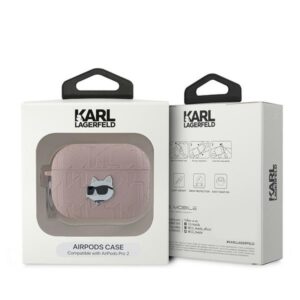Karl Lagerfeld KLAP2PGCHPP AirPods Pro2 (2022/2023) dėklas rožinės spalvos Monogram Choupette Head - Image 4