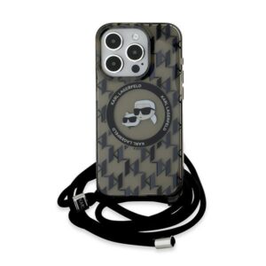 Karl Lagerfeld KLHMP15LHCKCKLCK Apple iPhone 15 Pro 6.1" juodos spalvos kietas dėklas IML Crossbody Monogram Karl - Image 2