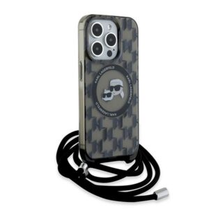 Karl Lagerfeld KLHMP15LHCKCKLCK Apple iPhone 15 Pro 6.1" juodos spalvos kietas dėklas IML Crossbody Monogram Karl - Image 3