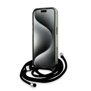 Karl Lagerfeld KLHMP15LHCKCKLCK Apple iPhone 15 Pro 6.1" juodos spalvos kietas dėklas IML Crossbody Monogram Karl - Image 4