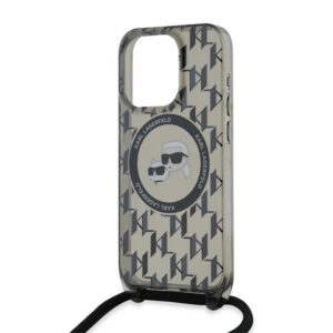 Karl Lagerfeld KLHMP15LHCKCKLCK Apple iPhone 15 Pro 6.1" juodos spalvos kietas dėklas IML Crossbody Monogram Karl - Image 5