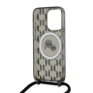 Karl Lagerfeld KLHMP15LHCKCKLCK Apple iPhone 15 Pro 6.1" juodos spalvos kietas dėklas IML Crossbody Monogram Karl - Image 6