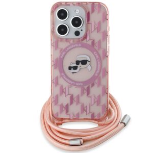 Karl Lagerfeld KLHMP15XHCKCKLCP Apple iPhone 15 Pro Max 6.7" rožinės spalvos kietas dėklas IML Crossbody Monogram Ka - Image 2