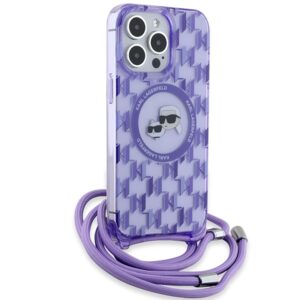 Karl Lagerfeld KLHMP15LHCKCKLCU Apple iPhone 15 Pro 6.1" violetinės spalvos kietas dėklas IML Crossbody Monogram K - Image 3