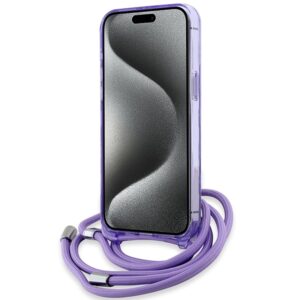 Karl Lagerfeld KLHMP15LHCKCKLCU Apple iPhone 15 Pro 6.1" violetinės spalvos kietas dėklas IML Crossbody Monogram K - Image 4
