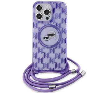 Karl Lagerfeld KLHMP15XHCKCKLCU Apple iPhone 15 Pro Max 6.7" violetinės spalvos kietas dėklas IML Crossbody Monogr - Image 2