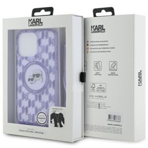 Karl Lagerfeld KLHMP15XHCKCKLCU Apple iPhone 15 Pro Max 6.7" violetinės spalvos kietas dėklas IML Crossbody Monogr - Image 7