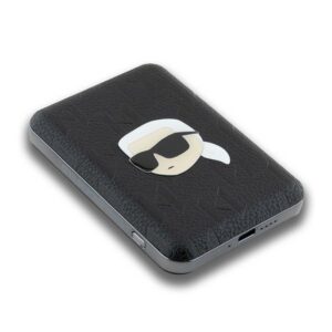 Karl Lagerfeld Induction Powerbank KLPB5FPGKSKIHK 16W 5000mAh juodos spalvos Karl Head Pin MagSafe - Image 4