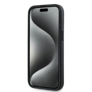 Karl Lagerfeld KLHCP15SPQDSMGK Apple iPhone 15/ 14 / 13 6.1" juodos spalvos kietas dėklas Diagonal Quilted Script - Image 5
