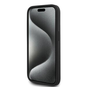 Karl Lagerfeld KLHCP15XPQDSMGK Apple iPhone 15 Pro Max 6.7" juodos spalvos kietas dėklas Diagonal Quilted Script - Image 5