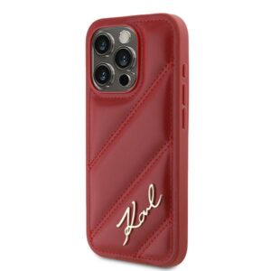 Karl Lagerfeld KLHCP15XPQDSMGR Apple iPhone 15 Pro Max 6.7" red kietas dėklas Diagonal Quilted Script - Image 2