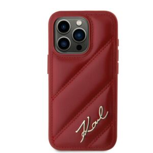 Karl Lagerfeld KLHCP15XPQDSMGR Apple iPhone 15 Pro Max 6.7" red kietas dėklas Diagonal Quilted Script - Image 3