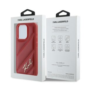 Karl Lagerfeld KLHCP15XPQDSMGR Apple iPhone 15 Pro Max 6.7" red kietas dėklas Diagonal Quilted Script - Image 8