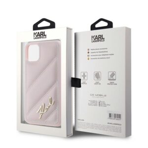 Karl Lagerfeld KLHCN61PQDSMGP Apple iPhone 11 / Xr 6.1" rožinės spalvos kietas dėklas Diagonal Quilted Script - Image 8