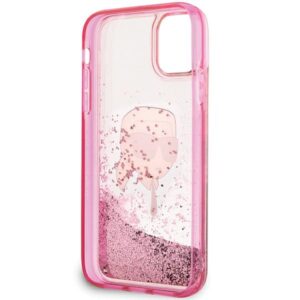 Karl Lagerfeld KLHCN61LNKHCP Apple iPhone 11/XR rožinės spalvos kietas dėklas Glitter Karl Head - Image 6
