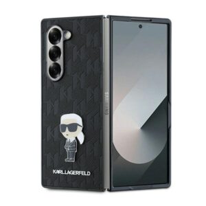 Karl Lagerfeld KLHCZFD6SAPKINPKK Z Fold6F956 juodos spalvos Saffiano Ikonik Pin