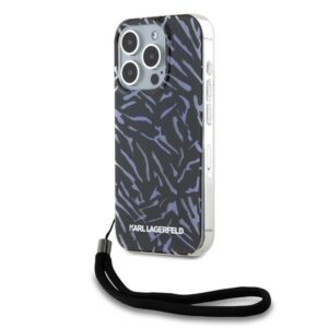 Karl Lagerfeld KLHCP15XHZBPKCCUApple iPhone 15 Pro Max 6.7" violetinės spalvos Zebra With Cord