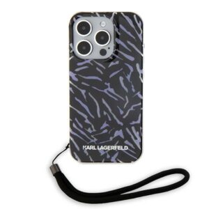Karl Lagerfeld KLHCP15XHZBPKCCUApple iPhone 15 Pro Max 6.7" violetinės spalvos Zebra With Cord - Image 2