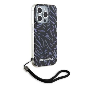 Karl Lagerfeld KLHCP15XHZBPKCCUApple iPhone 15 Pro Max 6.7" violetinės spalvos Zebra With Cord - Image 3