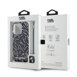 Karl Lagerfeld KLHCP15XHZBPKCCUApple iPhone 15 Pro Max 6.7" violetinės spalvos Zebra With Cord - Image 7