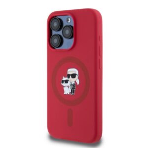 Karl Lagerfeld KLHMP15LSCMKCRHR Apple iPhone 15 Pro 6.1" red kietas dėklas Silicone Karl&Choupette Heads Ring - Image 2