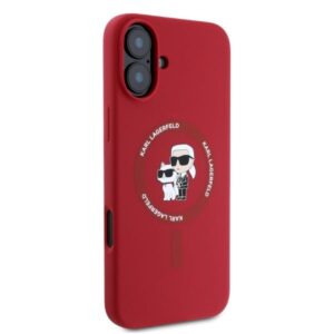 Karl Lagerfeld KLHMP16SSCMKCRHR Apple iPhone 16 6.1" red kietas dėklas Silicone Karl&Choupette Heads Ri - Image 2