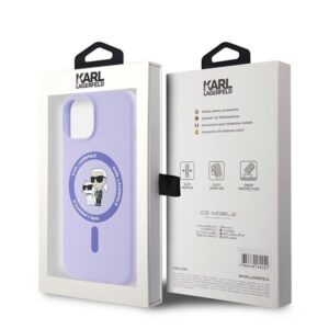 Karl Lagerfeld KLHMP15SSCMKCRHU Apple iPhone 15 6.1" violetinės spalvos kietas dėklas Silicone Karl&Choupette Heads Ring - Image 8